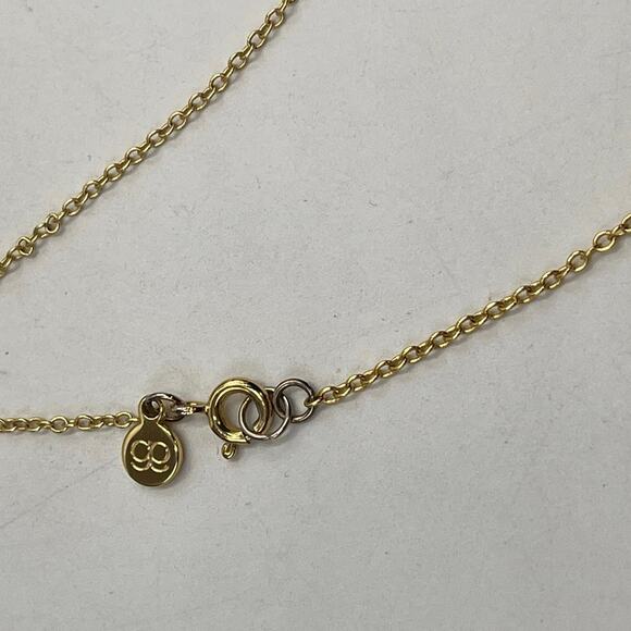 Gorjana Gold Filled Curved Hammered Pendant Chain Layering Minimalist Necklace - Picture 8 of 9